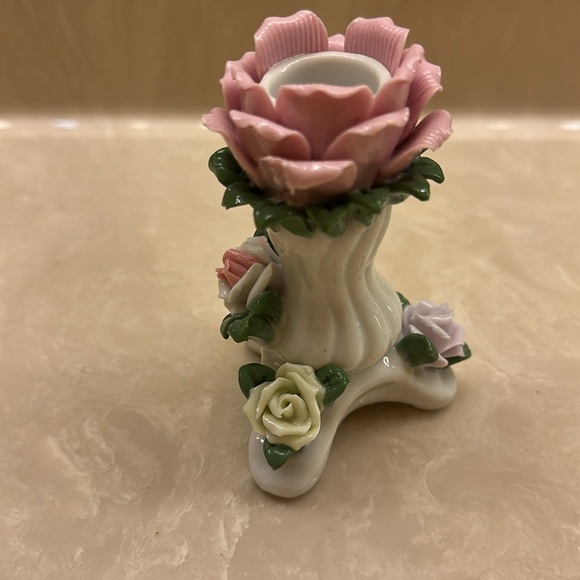 EUC Vintage Floral Ceramic Candle Holders - Picture 4 of 7